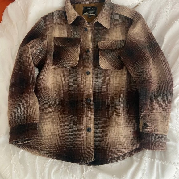 Jachs New York wool flannel heavy jacket tan/beige medium - Picture 5 of 8